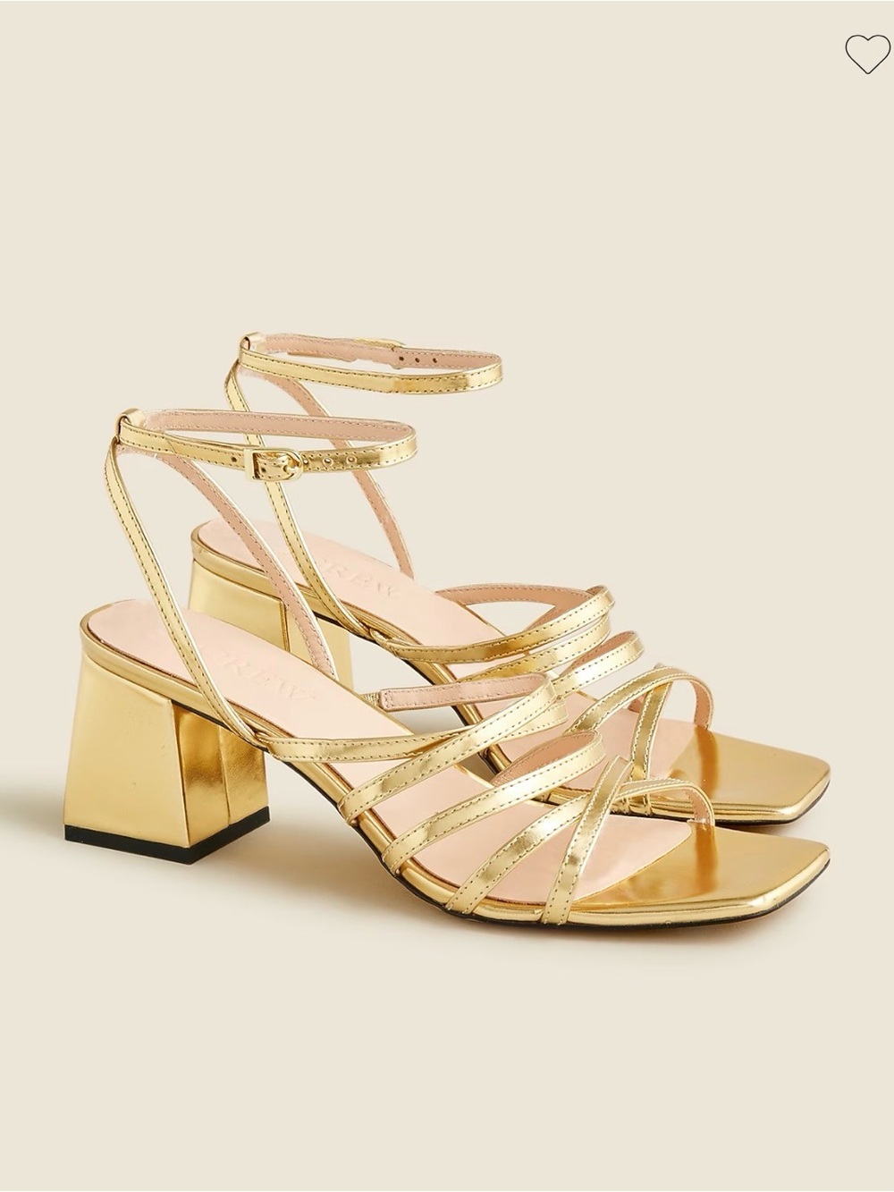 J.Crew Layne Strappy Sandals 7 Metallic Gold Wedding Guest Summer Vacay Chic